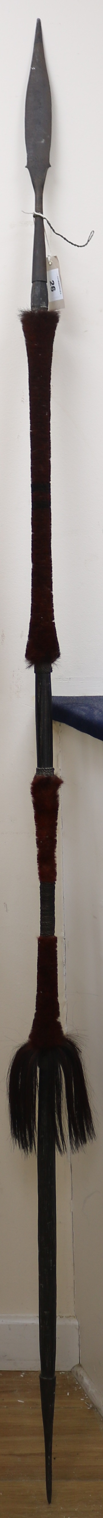 An Assam iron spear, 6ft 10in.